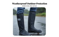 Thickened Anti-Slip Sole High-Tube Rain Boot Cover Wear-Resistant Waterproof Shoe Cover Easy to Clean for Cyclists, Riding, Outdoor, Camping