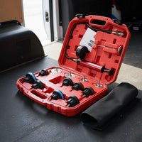 34 Pieces Easy to Read Gauge Coolant Leak Tester Universal Fit Cooling System Pressure Tester All Car Vehicle Cooling System Vacuum Refill Kit Color-Coded Adapters for Mechanics, Auto Repair Shop, Garage