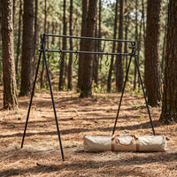 Portable Outdoor Camping Tripod Grill Stand with Adjustable Height for Campfire Cooking and BBQ