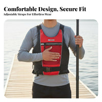 Gender-Neutral Design Life Jacket Rescue Handle Life Vest Comfortable for Boaters, Kayakers, Rafting, Paddling, Water Sports