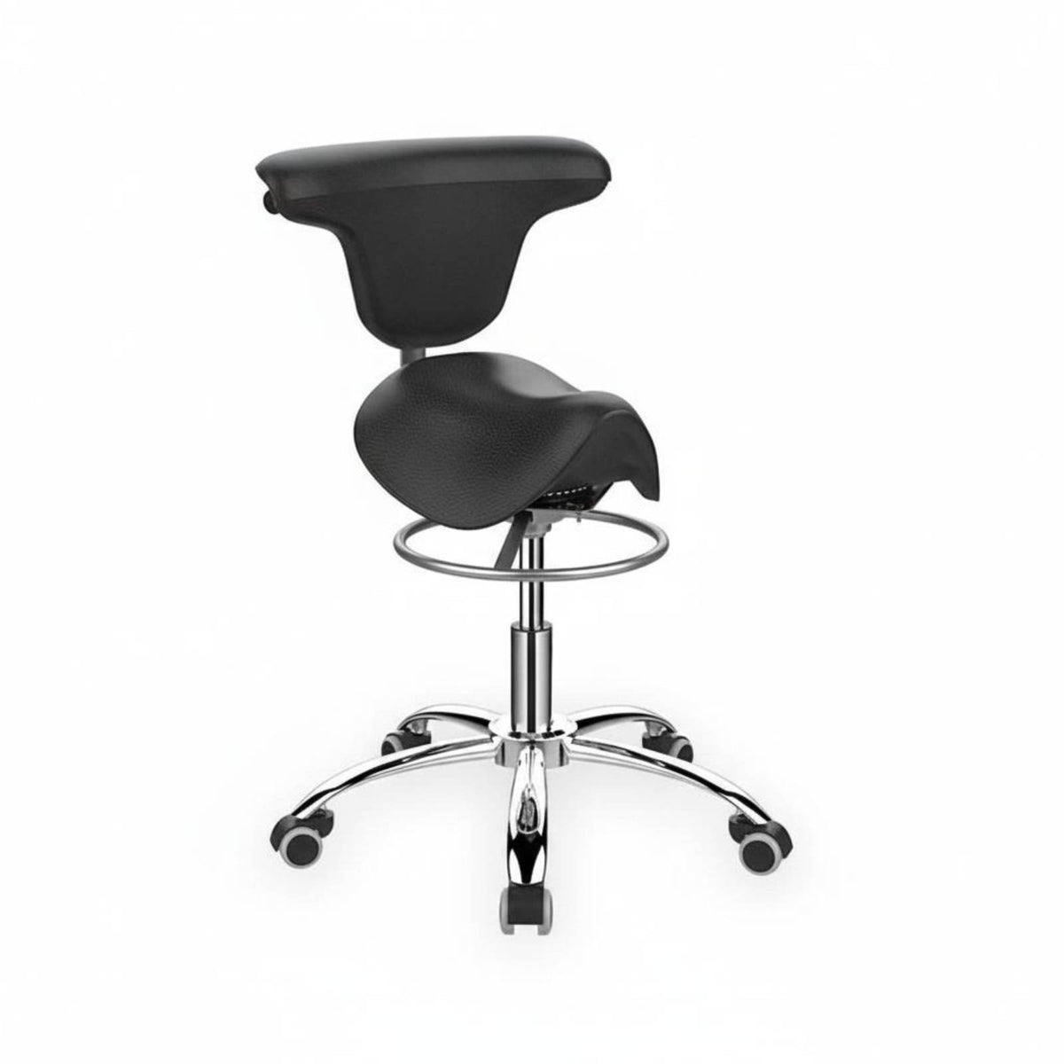 Ergonomic Design Saddle Chair Adjustable Height Wheeled Saddle Stool 360° Swivel Professional Seating Rolling Casters for Beauticians, Medical Professionals Artists, Medical Facility, Salon, Studio, Workshop