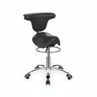 Ergonomic Design Saddle Chair Adjustable Height Wheeled Saddle Stool 360° Swivel Professional Seating Rolling Casters for Beauticians, Medical Professionals Artists, Medical Facility, Salon, Studio, Workshop