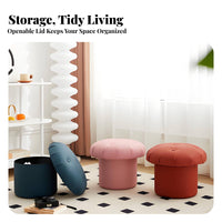 With Storage Function Mushroom-Shaped Seat Multi-Functional Mushroom Ottoman adaptable Use Small Stool space-saving Size for Children, Home Decorators, Living Room, Entryway, Bedroom, Playroom