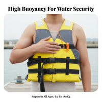 Portable Life Jacket Adjustable Straps Life Vest High Visibility for Fishermen, Children, Swimming, Kayaking, Inland Waters