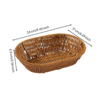 Imitation Rattan Basket Openwork Plastic Woven Basket Long-Lasting Non for Hosts, Buffet, Kitchen