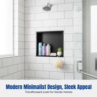 304 Stainless Steel Bathroom Niche, Recessed Metal Cabinet, Multi-Tier Storage, Flush, Modern Minimalist