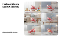 Sound Activated Electric Clownfish Toy Rounded Edges Light-up Clownfish Toy Plastic Finish Electronic Electric Aquatic Creature Auto Driving for Children