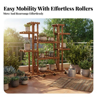 Freestanding Design Multi-Tier plant display rack Space-Saving Plant Shelf Sturdy Construction Display Rack Easy Assembly for Gardeners, Balcony, Living Room, Indoor, Bedroom
