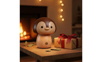 LED Penguin Night Light Compact Penguin Lamp Warm Wooden Night Light Eye-Care for Reading Corner