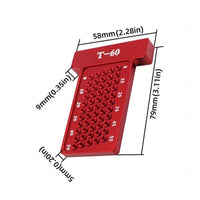 T-Square Marking Guide Perforated Woodworking Layout Ruler Hole Positioning Guide Measurement Markings Aluminum T-Square Ruler