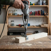 Double-Use Hand Drill Tenoning Bracket Multi-Functional Tenoning Fixed Bracket Easy Installation Bench Drill Mortiser Converter Galvanized for Carpenters, Furniture Making, Cabinetry