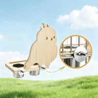 Wooden Bird Stand with Mirror Easy to Attach Pet Supply Play and Exercise