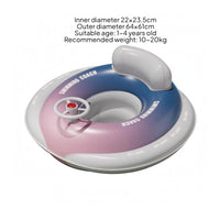Anti-Tip Baby Swimming Seat Circle Floating Body Steering Wheel Swim Circle Portable Inflatable Baby Swim Seat Easy to Inflate and Deflate for Toddlers, Young Children