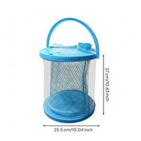 Portable Foldable Catch Container with Rope Transparent Top Fishing Container Multiuse Live Catch Container for Fishermen, Anglers, Stream
