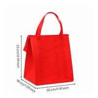 Insulated Tote Bag Embossed Boxy Insulated Tote Food Storage Structured Base Reinforced Side Panels for Picnic, Barbecue