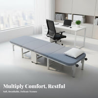 Foldable Design Folding bed Space-Saving Adjustable Reclining folding bed with pad Easy Setup Lounge Chair space-saving Storage for Office Workers, College Students, Indoors, Hospital, Travel, Camping