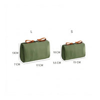 Portable Compact Travel Makeup Bag Soft Textile Zippered Cosmetic Pouch Smooth Finish Travel Makeup Bag