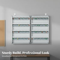 High Capacity Wall-Mounted Key Safe Sturdy Frame Electronic Key Cabinet Heavy-Duty Construction Security Storage Closure for Genuine Estate Agents, Property Managers, Apartment Complexes, Commercial Buildings, Building Lobby, Workshop