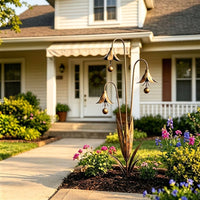 Rustic Iron Bluebell Wind Chime Garden Stake