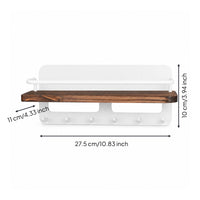Wall Key Holder with Shelf Decorative Key Rack with Hooks Space-Saving for Foyer