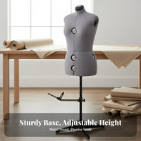 Expandable Shoulders Adjustable Female Dress Form Multi-Knob Adjustment Female Body Form for Sewing Integrated Hem Marker Pinnable Sewing Mannequin with Stand Easy Setup for Fashion Designers, Seamstresses, Dressmakers, Design Studio, Craft Room, Home