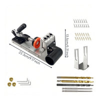Pocket Hole Jig Angled Pocket Hole Jig with Dust Port Drill Guide Adjustable Quick-Clamp for Woodworkers, Furniture Joinery