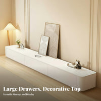 Contemporary Media Console Stand Sturdy Construction Contemporary Media Console Cabinet with Drawers Versatile Use Long Media Cabinet with Storage