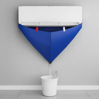 Blue Air Conditioner Cleaning Cover Bag Cloth Conditioner Cleaning Bag Clip Included Indoor Appliance Cleaner Funnel-Shaped