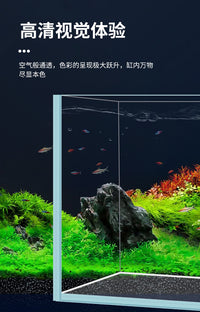 金晶直角溪流鱼缸玻璃长方形超白缸超白裸缸客厅家用空气缸桌面 金晶超白30*18*20豪华套餐+壁挂泵+灯
