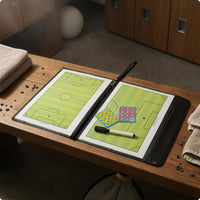 Field Layout Football Board Faux Leather Foldable Football Board Pen Loop Double-Sided Coaching Clipboard for Coaches
