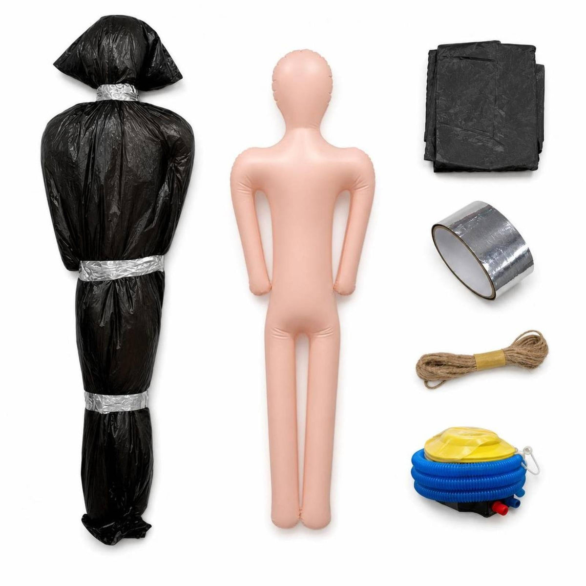 Life-Size Corpse Prop with Pump Inflate Fake Body Scary Decorations Spooky for Outdoor Yard