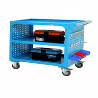High Load Capacity Heavy Duty Tool Cart Versatile Multi-Layer Rolling Trolley All-Steel Construction Workshop Service Cart Locking Caster Wheels for Factory Workers, Warehouse Personnel, Mechanics, Repair Shop, Garage