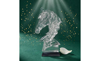 Horse-Head Sculpture Solid Base Horse Head Sculpture Transparent Home Decor