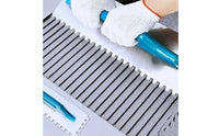 Serrated Plastering Trowel Stainless Steel Blade Square Tooth Trowel Tile Applicator Rustproof Masonry Tool for Tiling