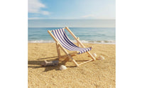 Dollhouse Beach Chair Striped Miniature Lounge Chair Reclined for Scene Setups