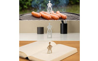 Frankfurter Rack with Upright Figure Design Stainless Steel Hot Dog Holder with Person-Shaped Design Novelty Frankfurter Rack for Barbecue, Camping