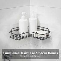 Adhesive Corner Holder Set Drill Installation Wire Corner Shelf No Wall Rack for Apartment Dwellers, Homeowners, Kitchen, RV, Countertop