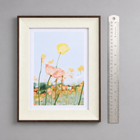 Photo Frame Newlyweds Tabletop Wall Mountable Resin Modern Minimalist Frame White Yellow Wood Grain