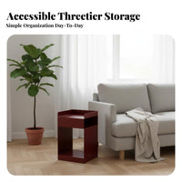 Nordic Design Multi-Tier Rolling Cabinet 360° Movable Wheels Side Table Modern Aesthetic Nightstand Slim Design for Homeowners, Office Workers, Bedroom, Living Room, Small Areas, Bathroom