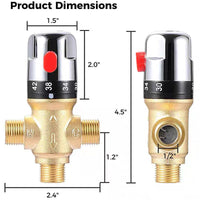 Flola Brass Thermostatic Mixing Valve for Water Heaters and Solar Systems, Surface Mount