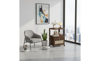 Rolling Nightstand with Drawers Locking Casters Mobile Bedside Table Vintage Style 2-Tier Storage Cart with Drawers for Living Room, Small Space