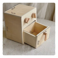 Educational Toy Air Fryer Long-Lasting Pretend Air Fryer Imaginative Wooden Play Food Set Minimalist for Children, Toddlers, Playroom, Nursery