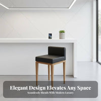 Armless Design Upholstered Low-Back Stool Modern Design Upholstered Metal Frame Stool Sturdy Construction Counter Chair Padded Cushion for Business Owners, Homeowners, Jewelry Retail Space, Boutique, Reception Area, Restaurant