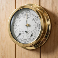 3 in 1 Meteorological Instrument Polished Round Thermometer Hygrometer Pointer Indicators Weather Prediction Meter