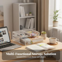 Multi-Compartment Organizer With Drawers Multi-Compartment Holder Transparent Design Space Saving for Collectors, Desk