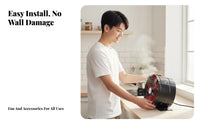 No-Drill Installation Mini Kitchen Smoke Extractor Strong Suction Portable Range Hood Compact Design Ductless Smoke Extractor Quiet Operation for Apartment Dwellers, Home Cooks, RV Owners, Small Areas, Dorm Room, Hot Pot, Indoor BBQ