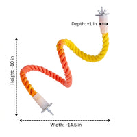 Climbing Toy Rope Bird Swing, Flexible Climbing Perch for Parrot Enrichment, Cage Hanging Colorful Bird Accessories with Screw Ends