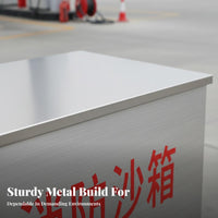 Fire Sand Box Thickened and Reinforced Firefighting Sand Container Rust Resistant Red Metal Fire Box for Officers, Gas Stations, Construction Sites