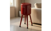 Glossy Lidded Trash Can Removable Inner Container Raised-Leg Trash Can Cylindrical Waste Container Plastic