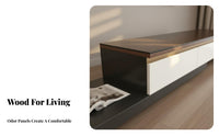 Scratch Resistant Extendable TV Stand and Coffee Table Set Tempered Glass Top LED Lighted TV Cabinet and Table Combo Media Console with LED Light
